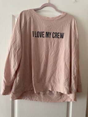 Macy's Pink Crewneck Sweatshirt "I LOVE MY CREW"